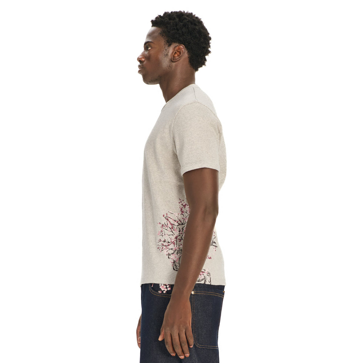 "blossom v3" ribbed T Shirt grey