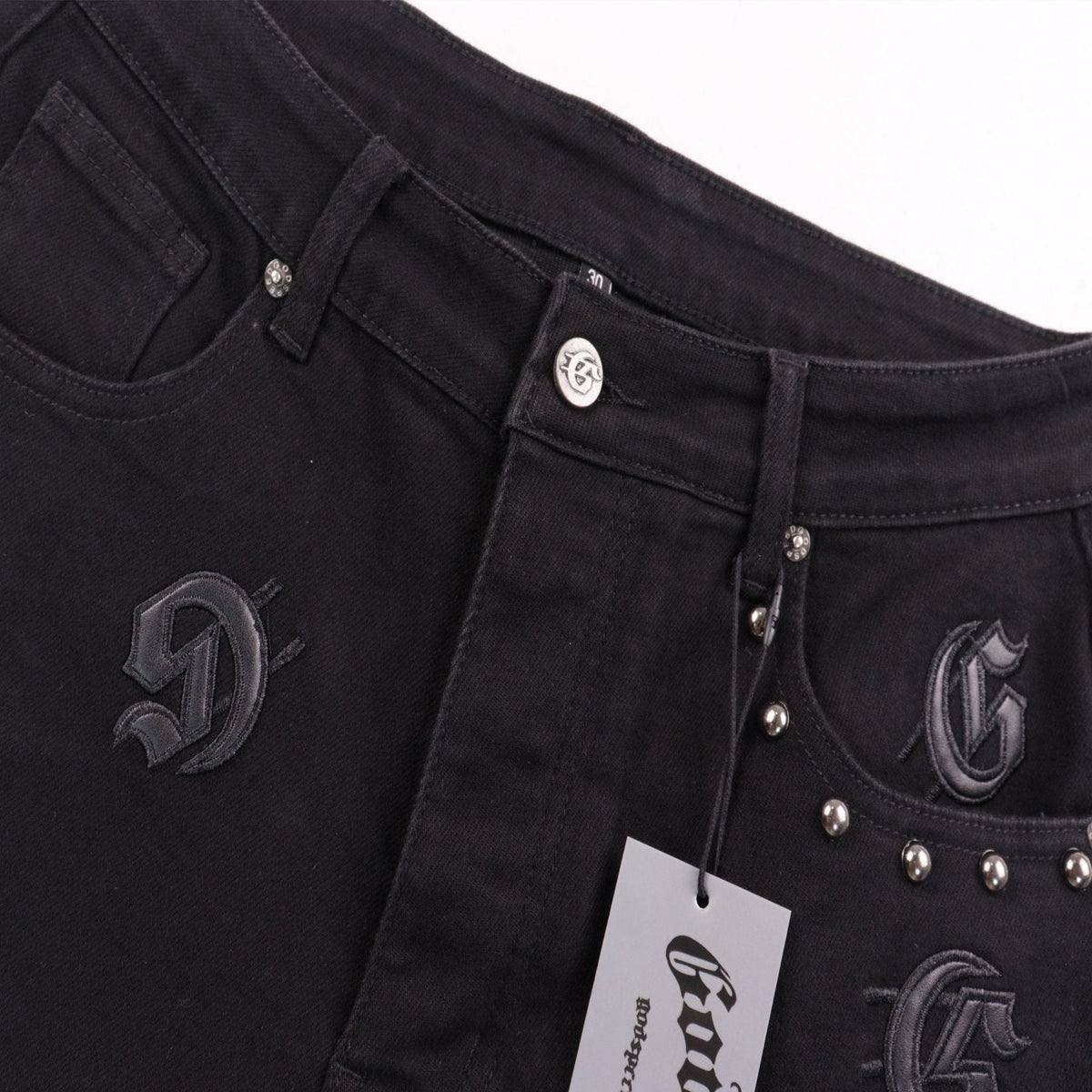 Godspeed Embroidered Denim Shorts